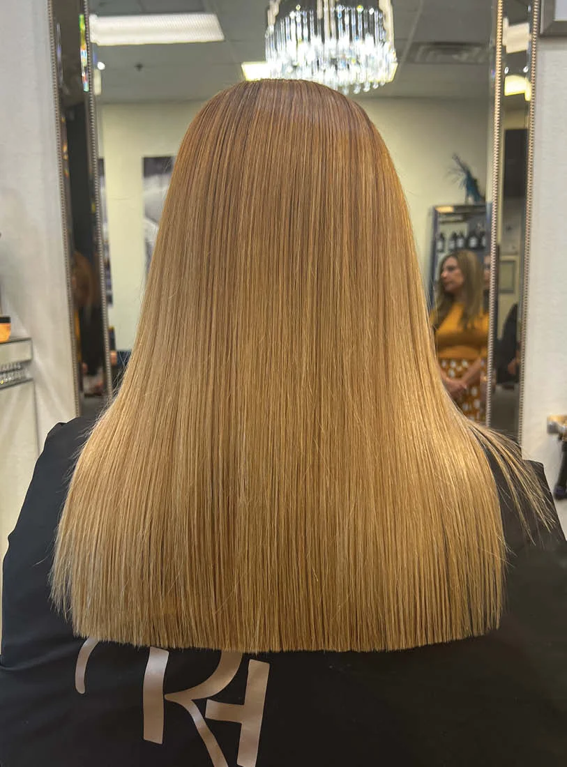 Golden Brown Keratin Treatment - Smooth Glossy Finish