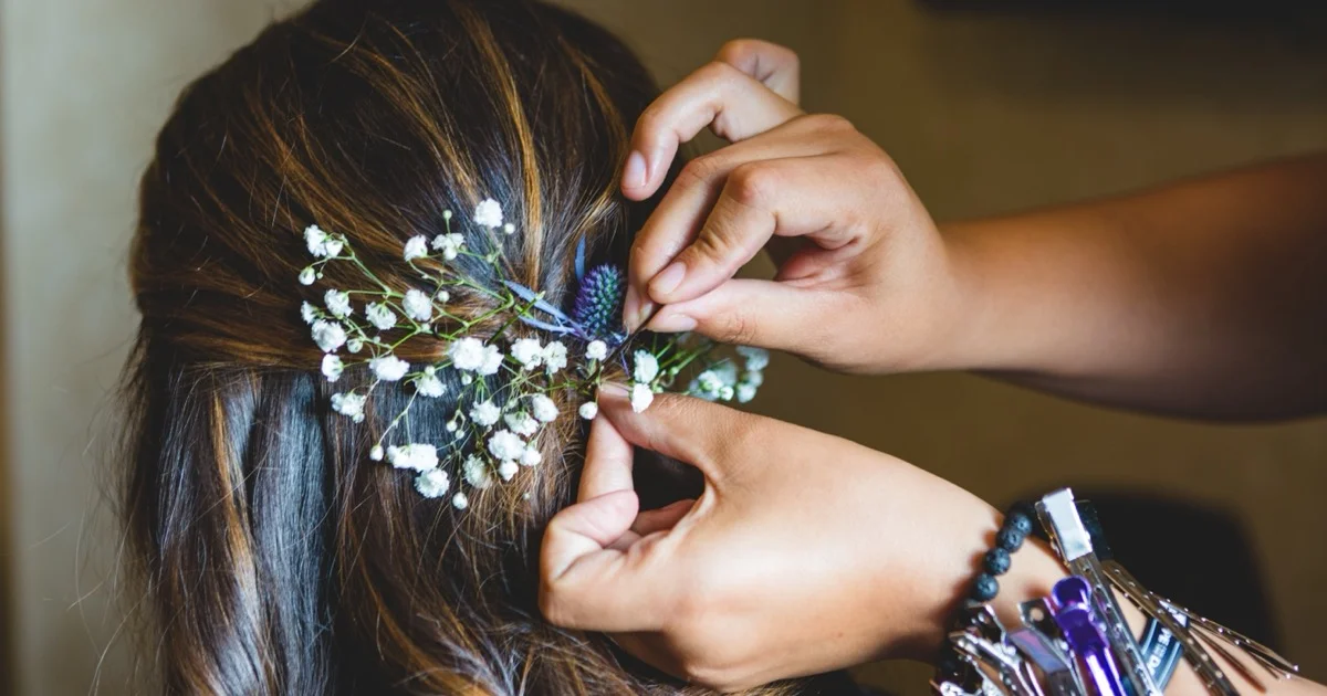 Pinning Flowers in Hair
