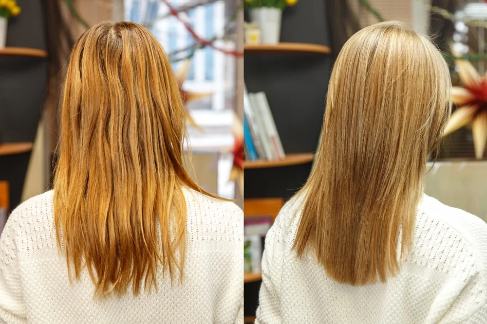 Common hair color mistakes and professional correction results at RH Beauty Lounge